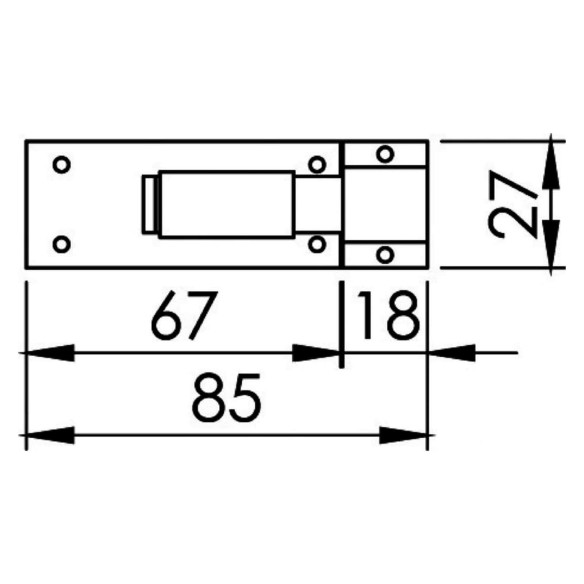 Latch lock polished SS 85x27