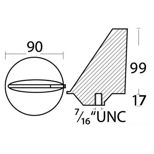 Zinc fin anode stern drive