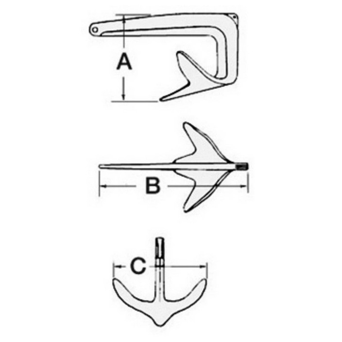 Trefoil anchor AISI 316