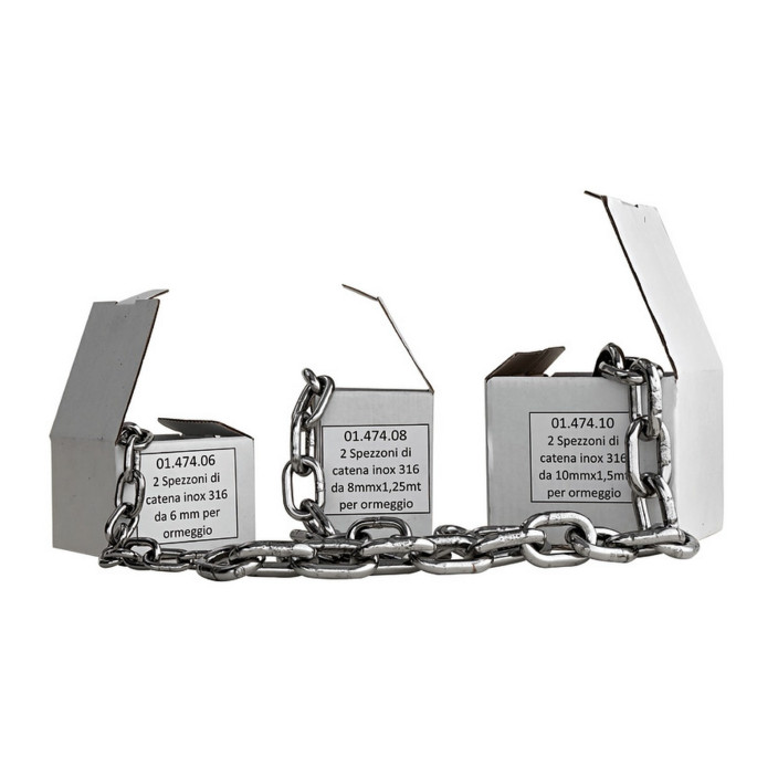 Pair of chain pieces AISI 316