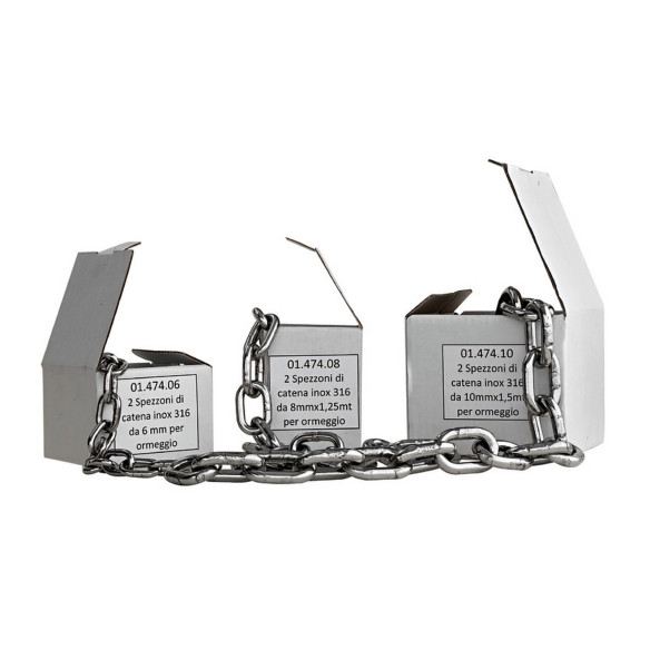 Coppia di spezzoni catena inox
