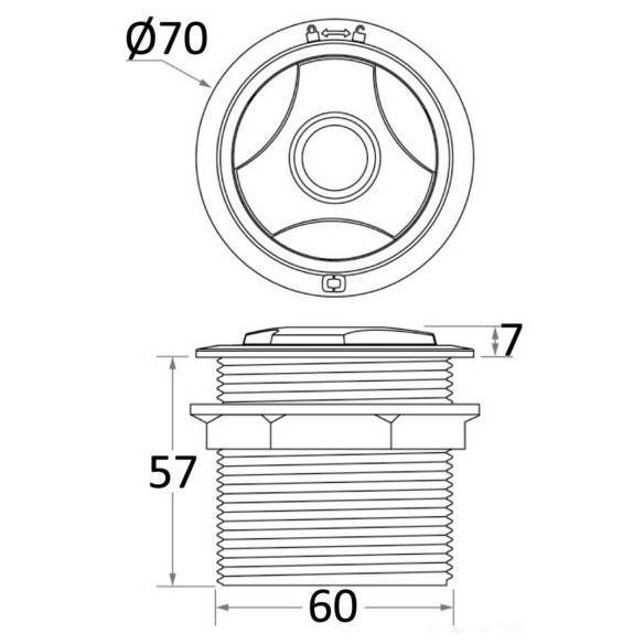 Tasto windlass incasso