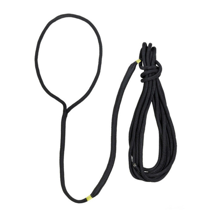 Mooring lines with eye and integrated shock absorber