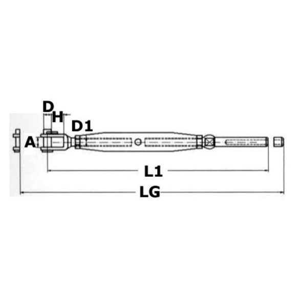 Tenditore inox forcella fissa