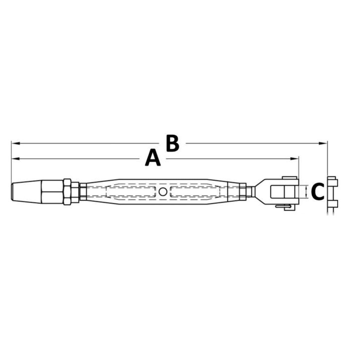 Turnbuckle biconical terminal