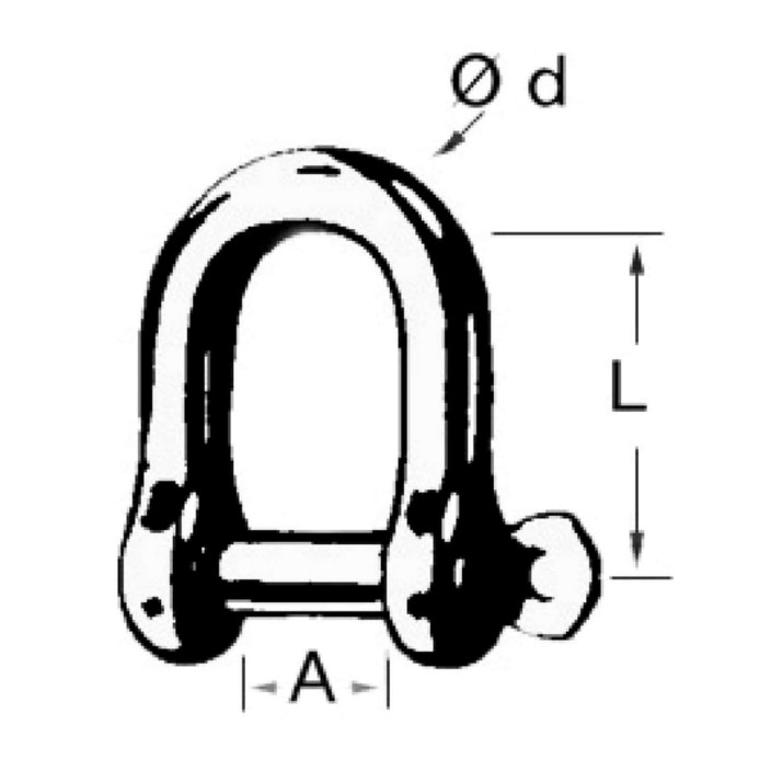 Wide jaw SS shackle