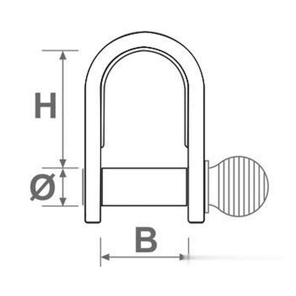 SS short strip shackle 4 mm