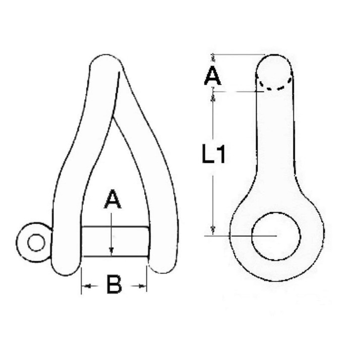 Twisted shackle made of investment cast SS