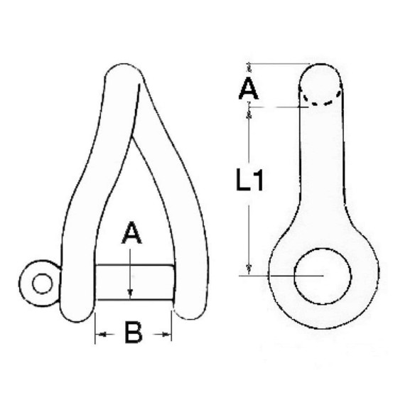Twisted shackle made of investment cast SS