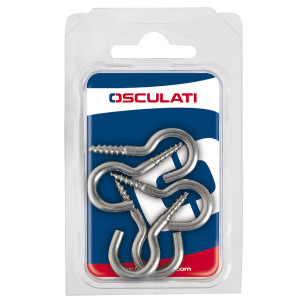 SS curved screw hooks Blister packaging pcs