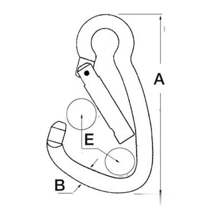 Carabiner hook AISI 316 large