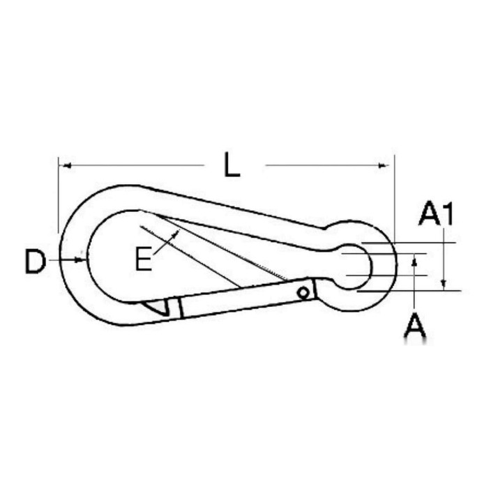 Carabiner hook AISI 316