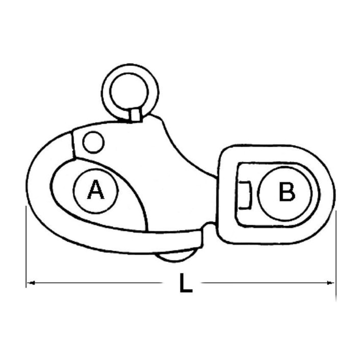 Snapshackle spinnaker swiv eye AISI 316