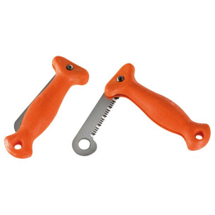 Folding knife with white cord