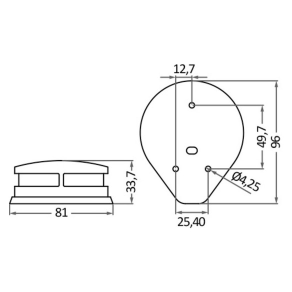 Navigation light polished SS body