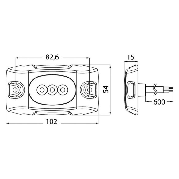 Underwater LED light for hull/transom