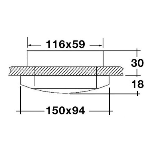 Phad mirror polished recess ceiling light