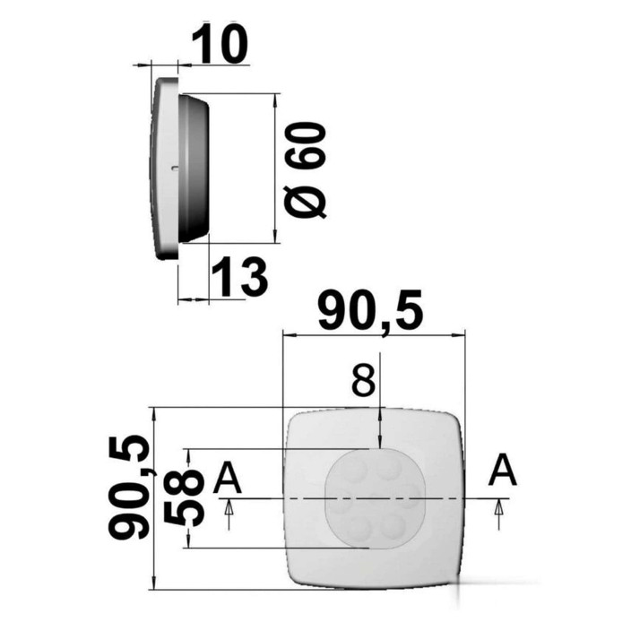 Square LED spotlight