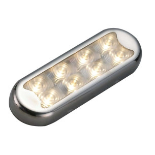 Plafoniera Bimini inox compatta LED fondo interruttore