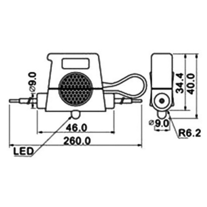 Watertight fuse holder with warning LED light