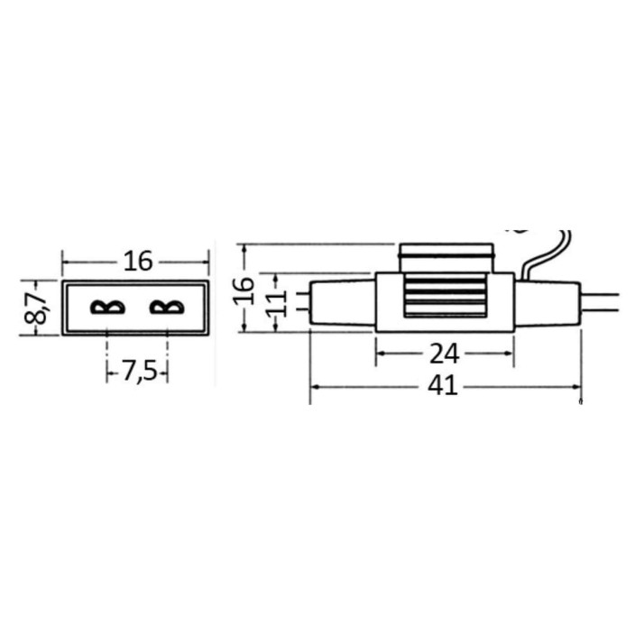 Watertight fuse holder small fuses