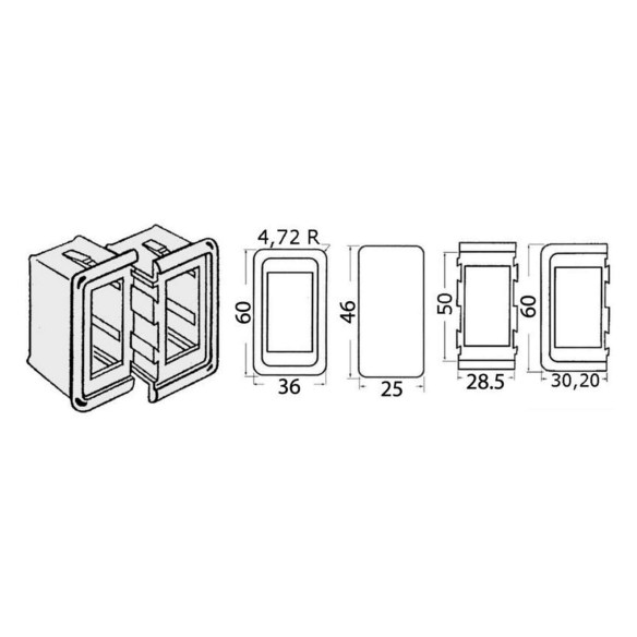 Cornice interruttori plastica