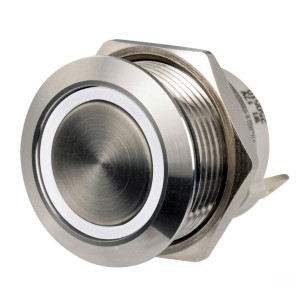 Low-profile flat switches in stainless steel 12/24V 20 A