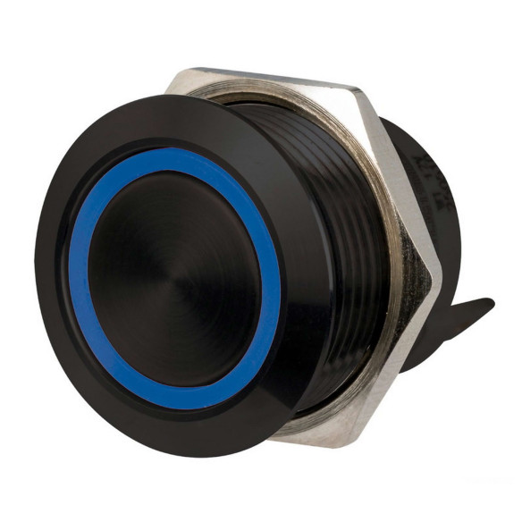 Interruttori FLAT neri in acciaio inox 1224V LED RBW