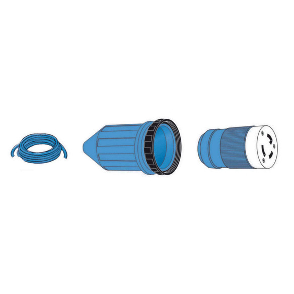 Premounted cap  cable blue