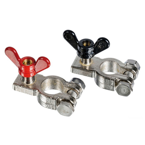 Pair of bronze battery clips