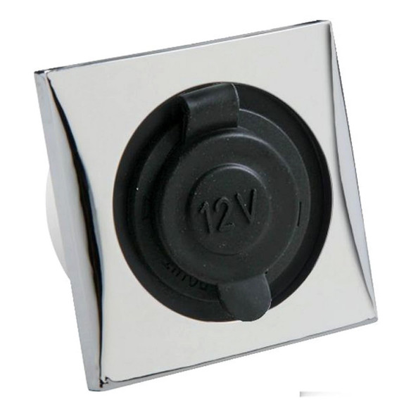 Watertight lighter power socket chromed