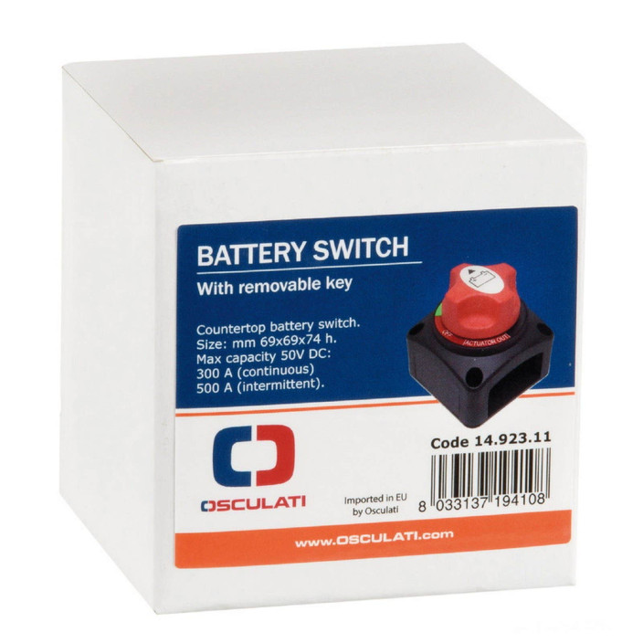 Battery switch wremovable key