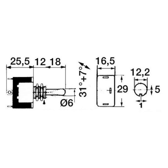 Toggle switch ONOFF
