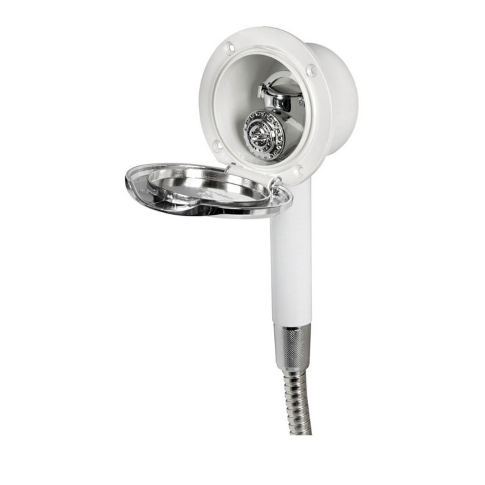 Classic EVO deck shower bulkhead mounting with Mizar pushbutton