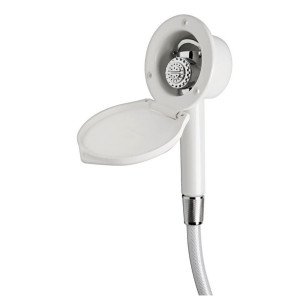 Elegant shower box white finish PVC hose Wall mounting
