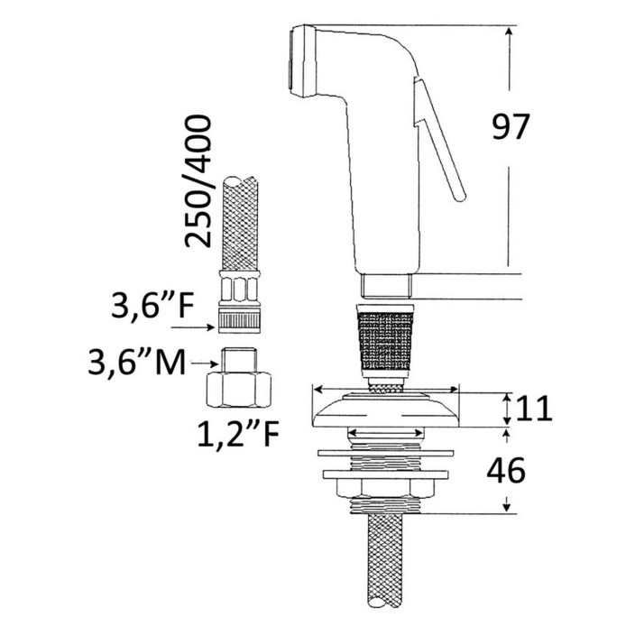 Doccetta Utility tubo PVC