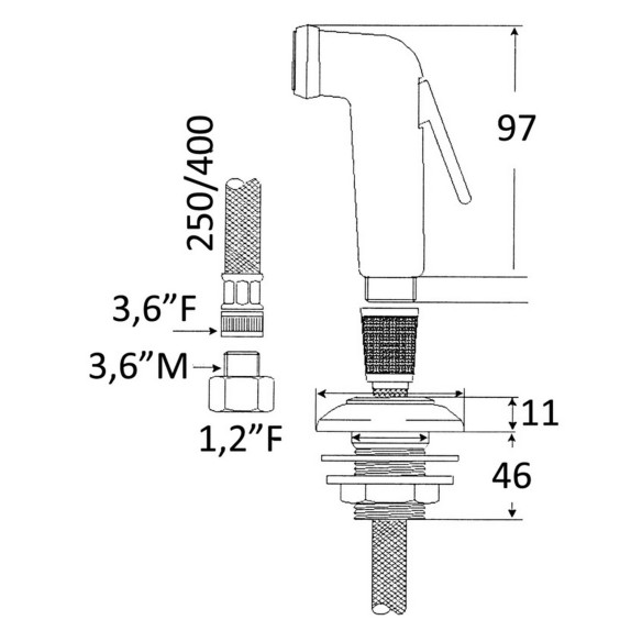 Doccetta Utility tubo PVC