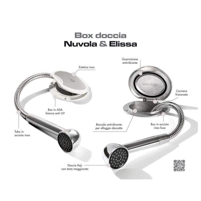 Box Elissa inox con doccia Keji tubo