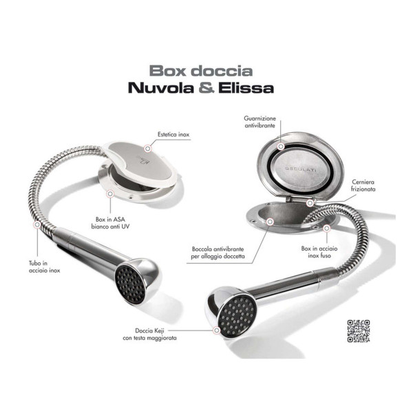 Box Elissa inox con doccia Keji tubo