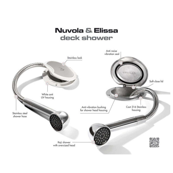 Box Elissa inox con doccia Keji tubo