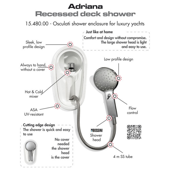 Adriana recess-fit deck shower