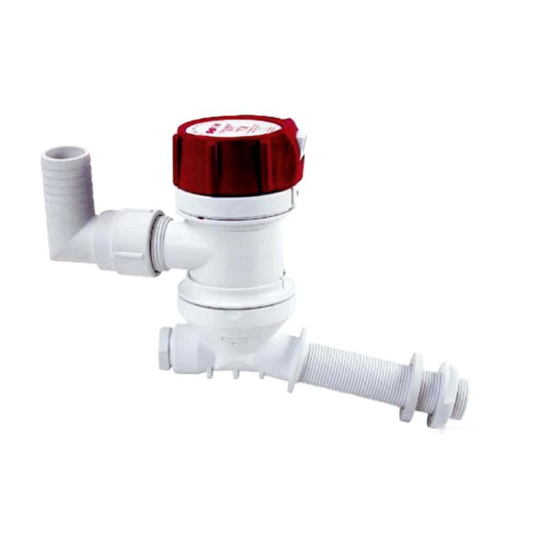 Rule tank aerator pump outlet