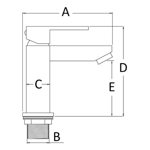 Square short mixer toilet sink