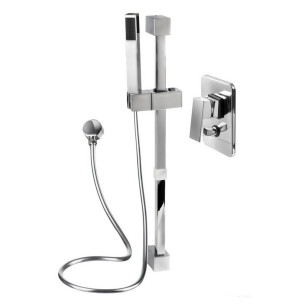 Square shower rail wwater tap with grey PVC
