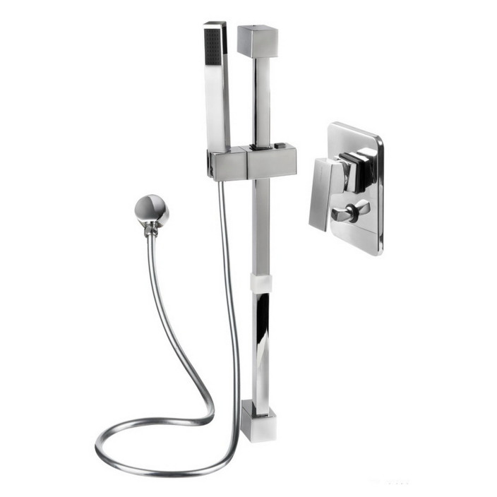 Square shower rail wwater tap with grey PVC