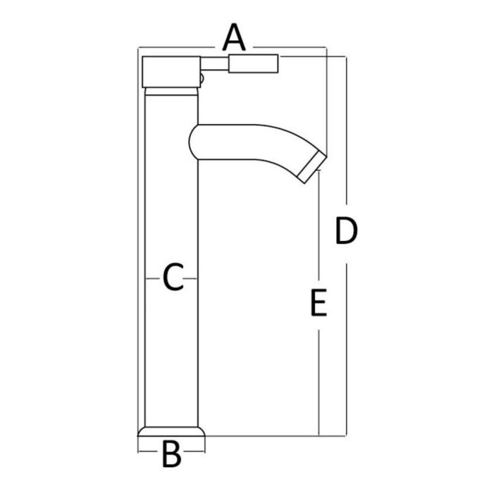 Diana high column toilet sink mixer chromed brass