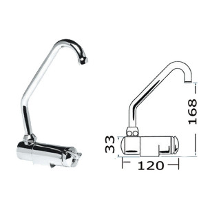 Swivelling tap Star series high coldhot water