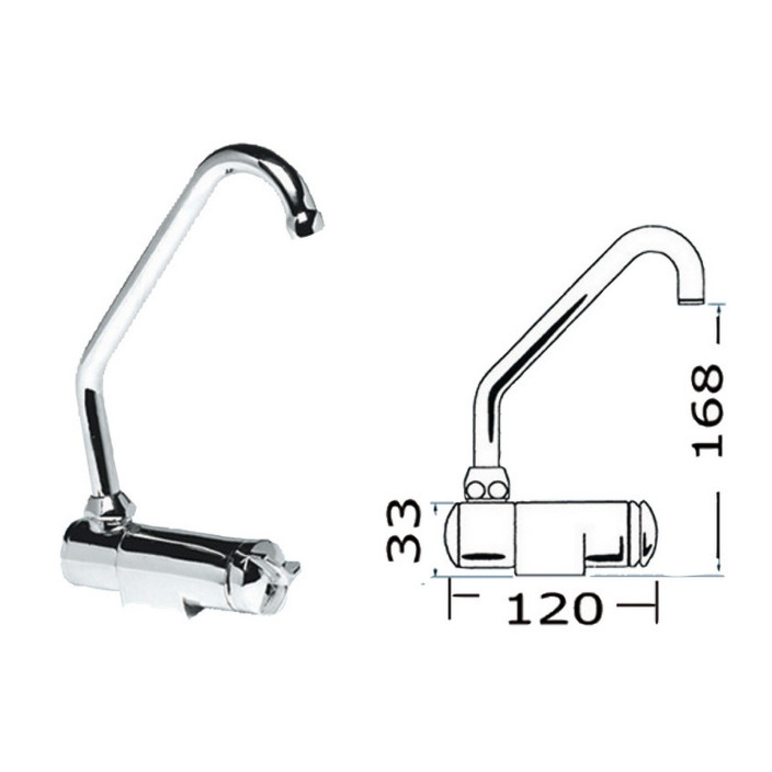 Swivelling tap Star series high coldhot water