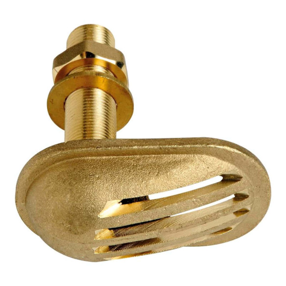 Cast brass thru hull scoop strainer