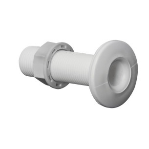 Threaded seacock white plastic